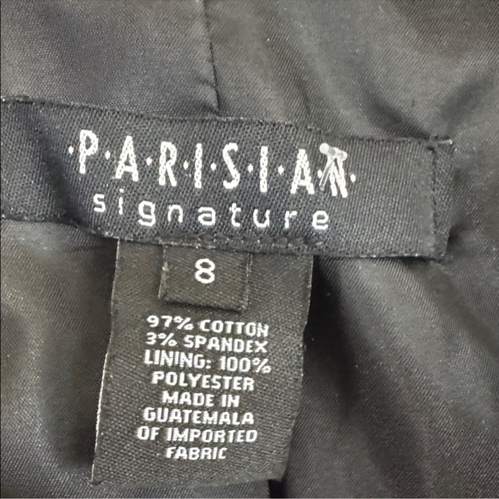 Parisian Signature Floral Zip Front Jacket Medium Black White Career Blazer - Picture 6 of 7